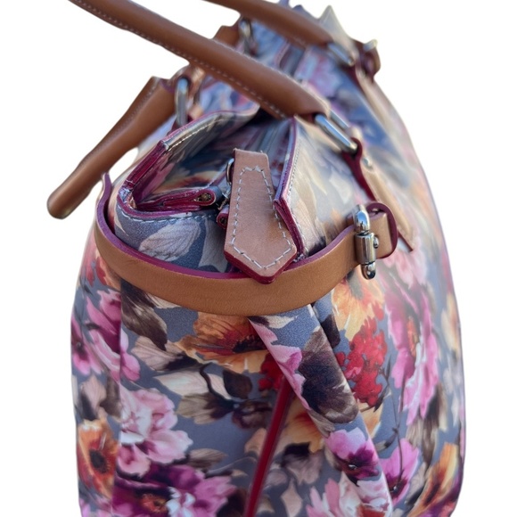 NWOT Cavalcanti Floral  Multi Leather Shoulder Bag, Tote Made In Italy - Picture 5 of 13